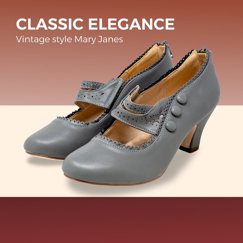 Womens Closed Toe Mary Jane High Heel Oxford Shoes Mina-4 by Chase + Chloe - Picture 5 of 6
